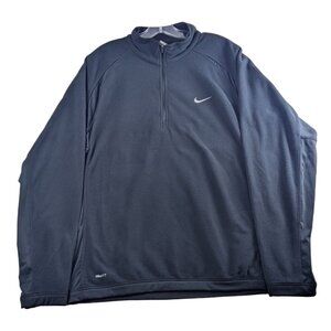 Nike Fit Therma 1/4 Zip‎ Fleece Pullover Sweatshirt Mens Large Black Long Sleeve